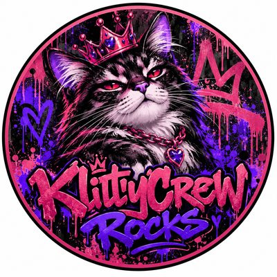 KlittyCrew Rocks graffiti cat sticker – Gold Crown – colour 5