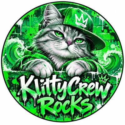 KlittyCrew Rocks graffiti cat sticker – Blue Wave – colour 5