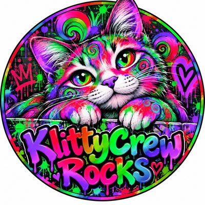 KlittyCrew Rocks graffiti cat sticker – Rainbow – colour 5