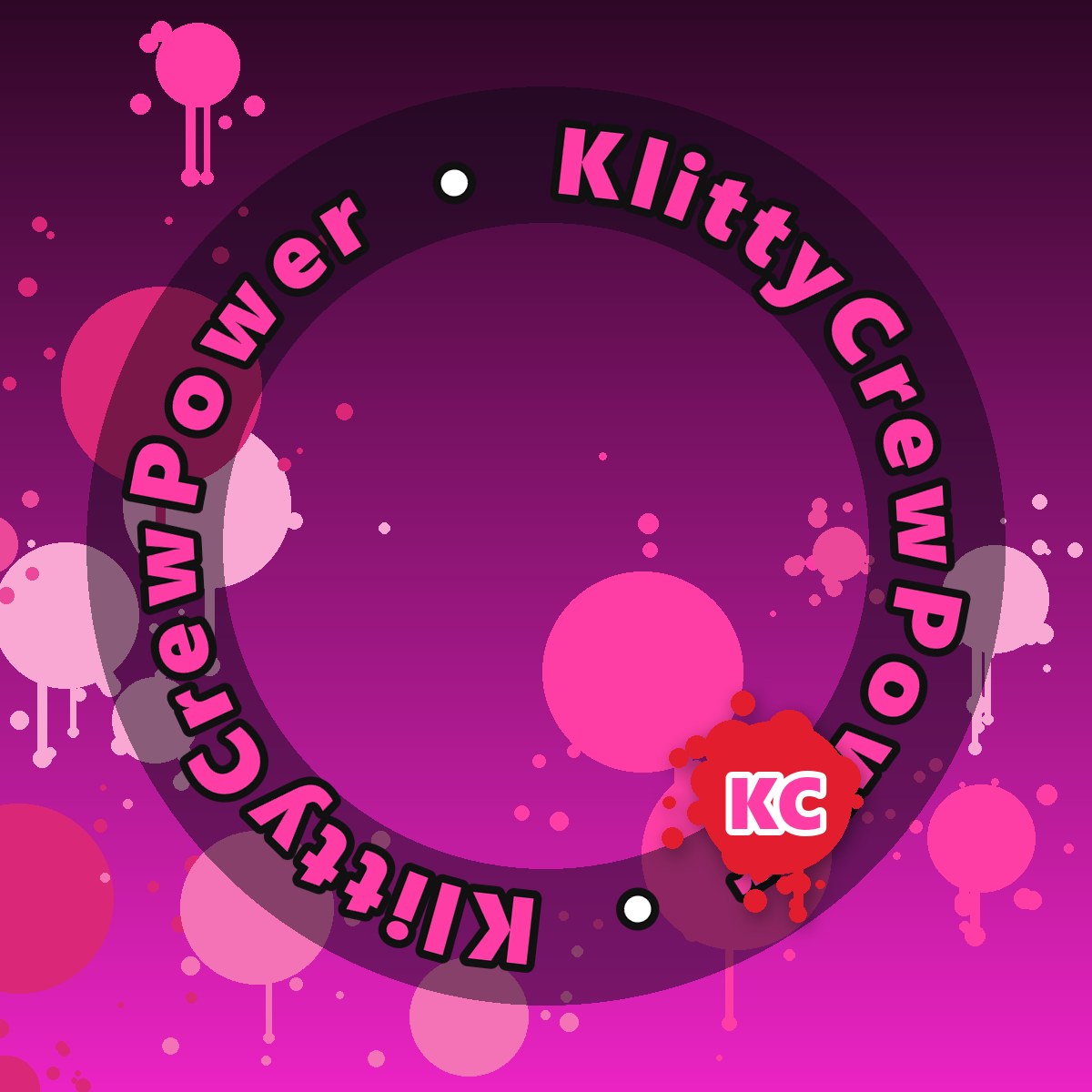 Dark Purple KlittyCrewPower gradient sticker – round street art sticker