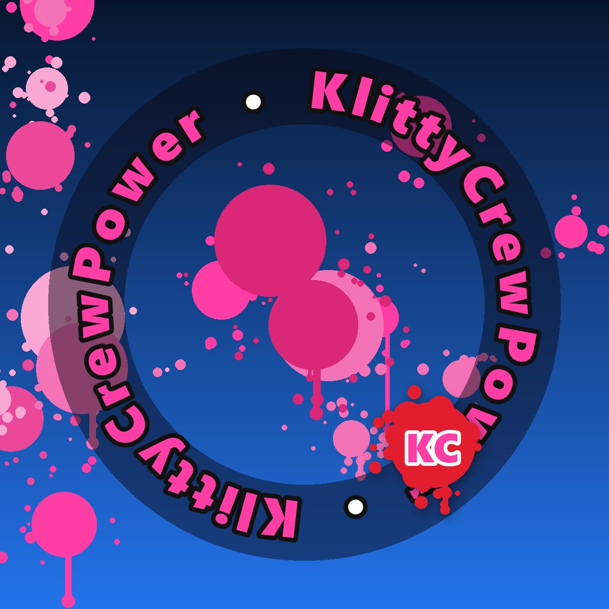 Dark Sky KlittyCrewPower gradient sticker – round street art sticker