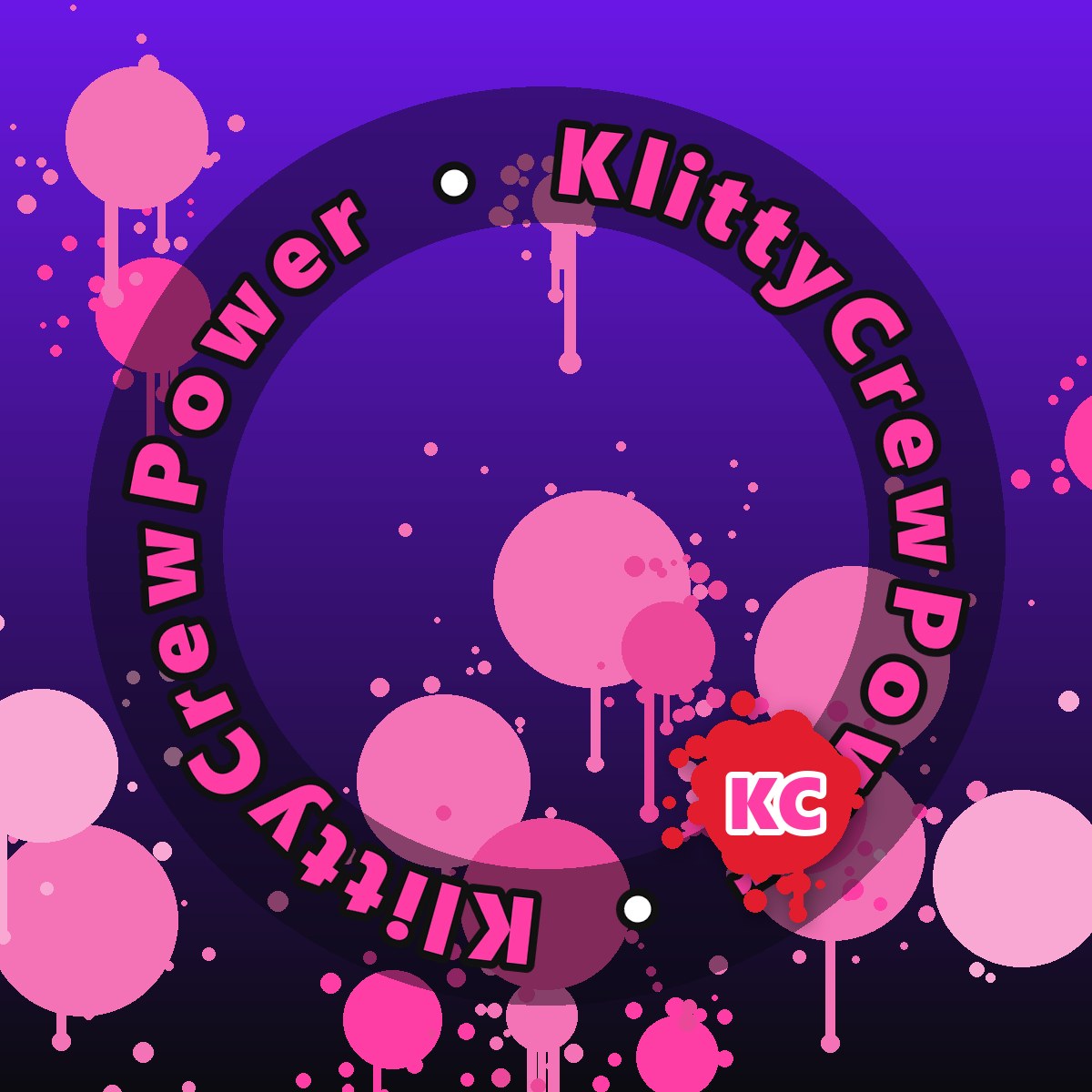 Indigo To Black KlittyCrewPower gradient sticker – round street art sticker