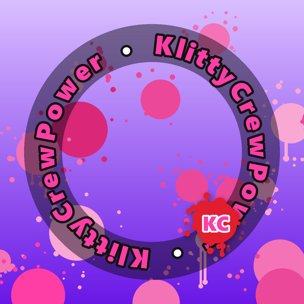 Light Indigo KlittyCrewPower gradient sticker – round street art sticker