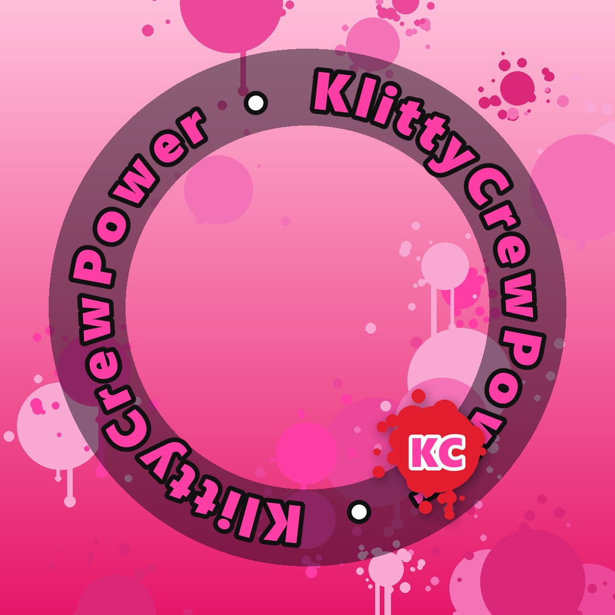 Light Magenta KlittyCrewPower gradient sticker – round street art sticker