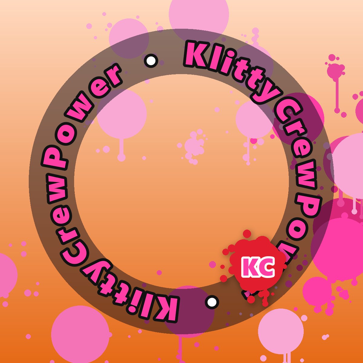 Light Orange KlittyCrewPower gradient sticker – round street art sticker