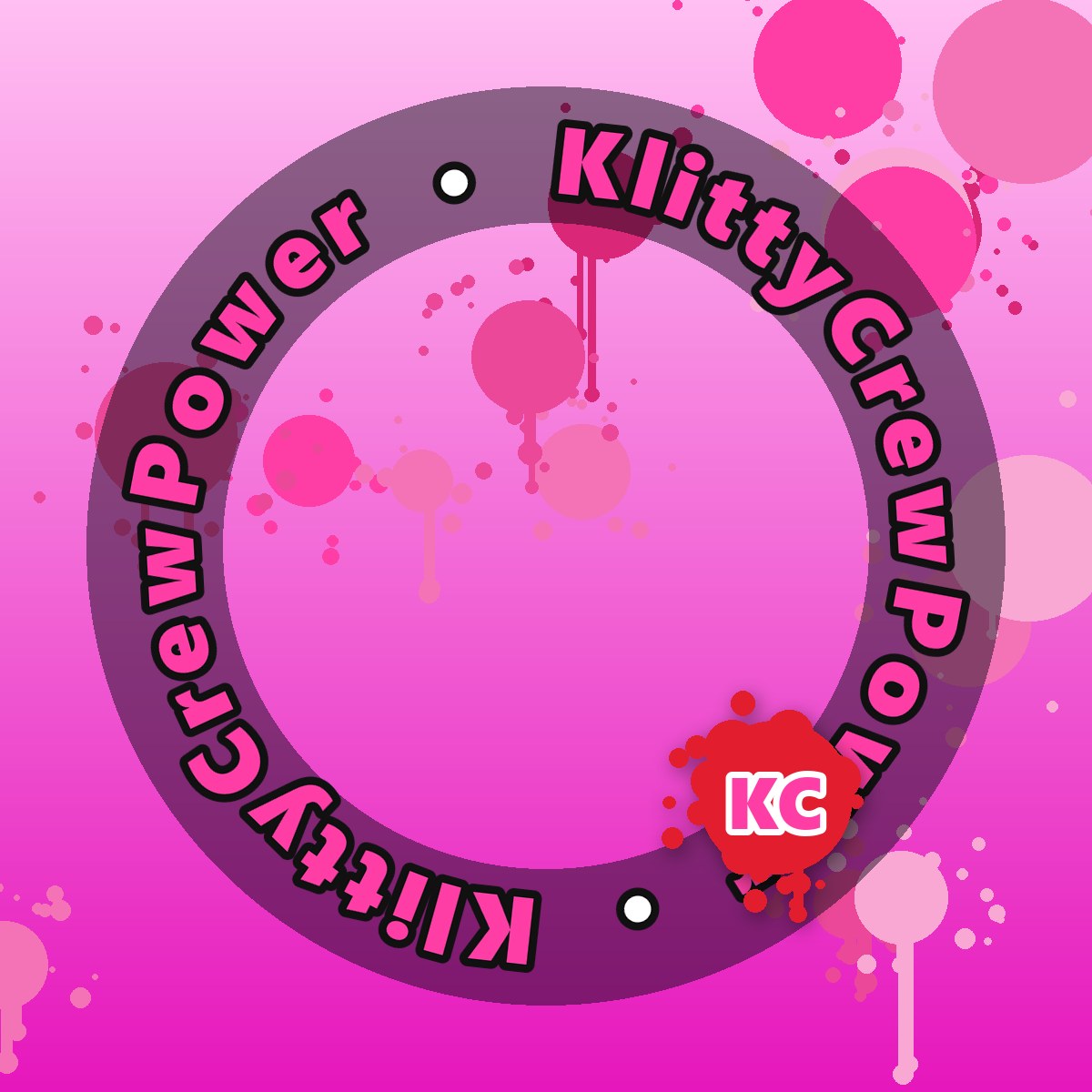 Light Purple KlittyCrewPower gradient sticker – round street art sticker