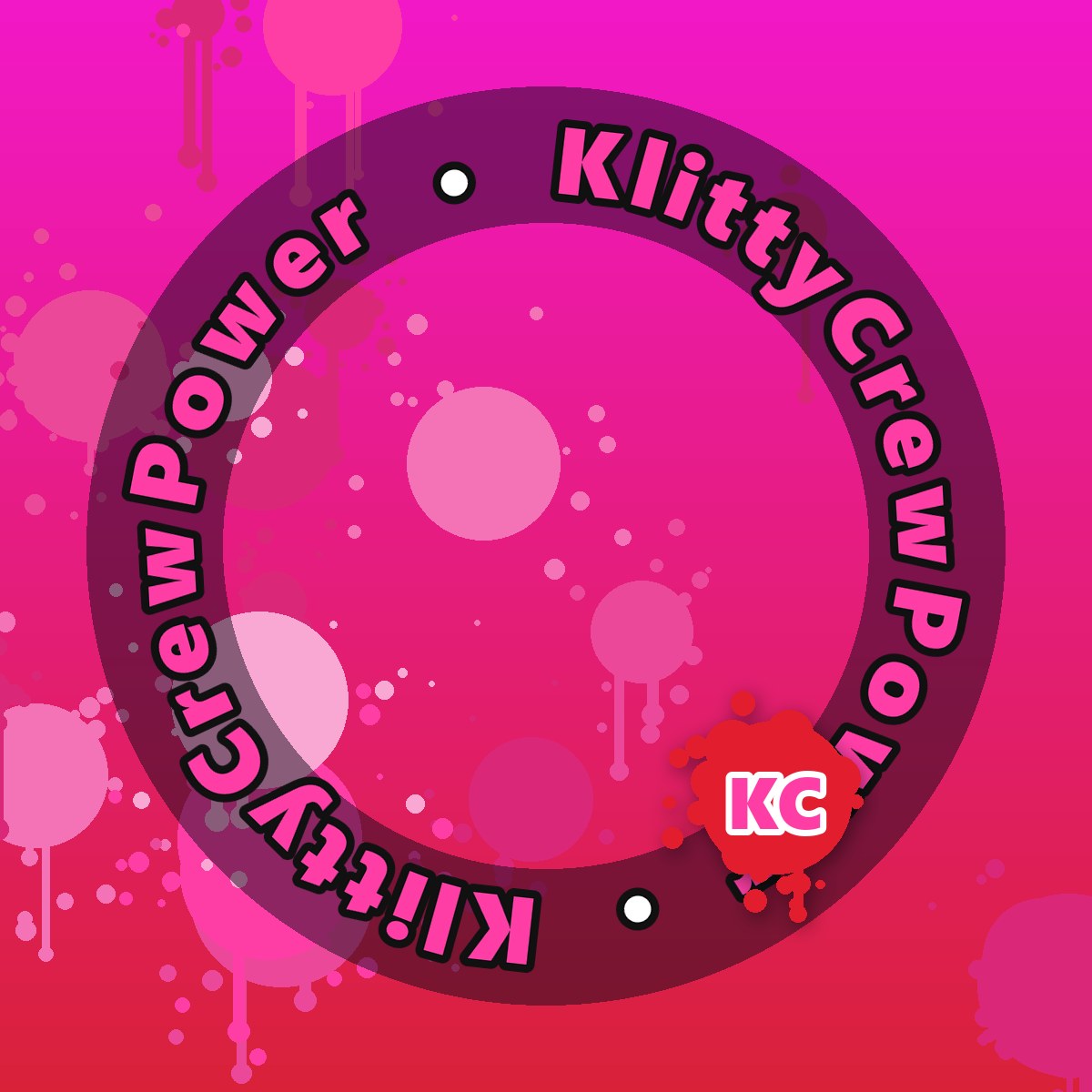 Purple Red KlittyCrewPower gradient sticker – round street art sticker
