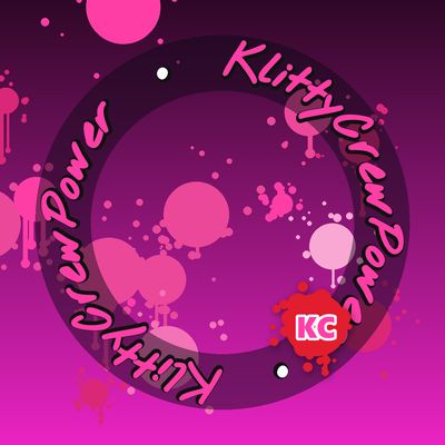 Pegatina degradada KlittyCrewPower morado oscuro