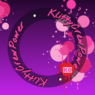 Pegatina degradada KlittyCrewPower violeta oscuro
