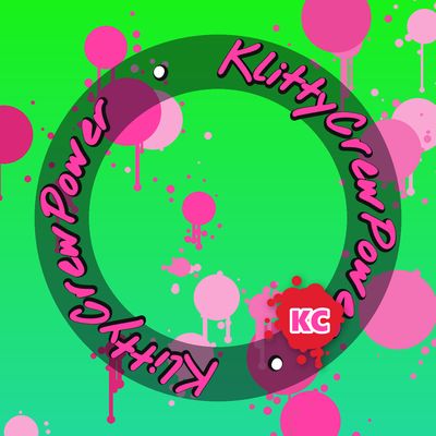 Pegatina degradada KlittyCrewPower verde turquesa