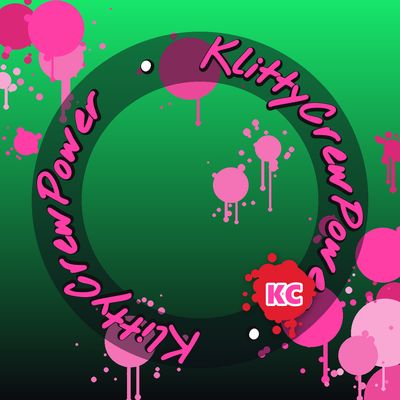 Pegatina degradada KlittyCrewPower verde a negro – versión 2