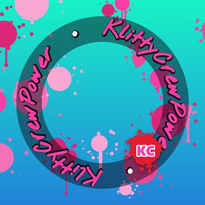 Pegatina degradada KlittyCrewPower turquesa cielo