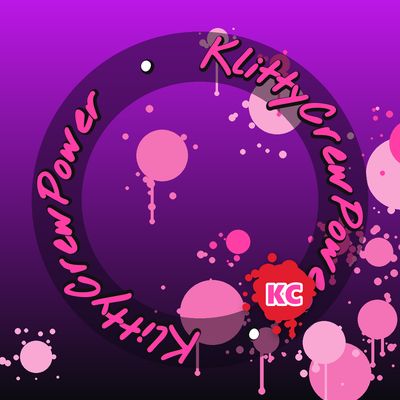 Pegatina degradada KlittyCrewPower violeta a negro