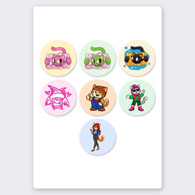 Bubble cat & Klitty Crew sticker set 1
