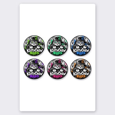 KlittyCrew «Green Neon» graffiti cat sticker set