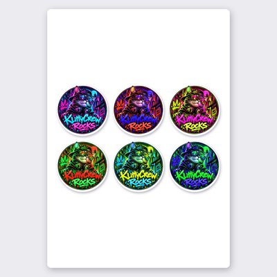KlittyCrew «Purple Night» graffiti cat sticker set