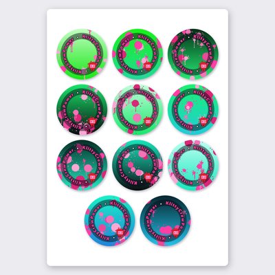 KlittyCrewPower gradient sticker set 3