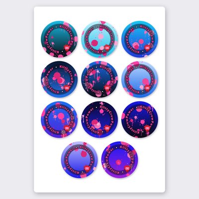 KlittyCrewPower gradient sticker set 4