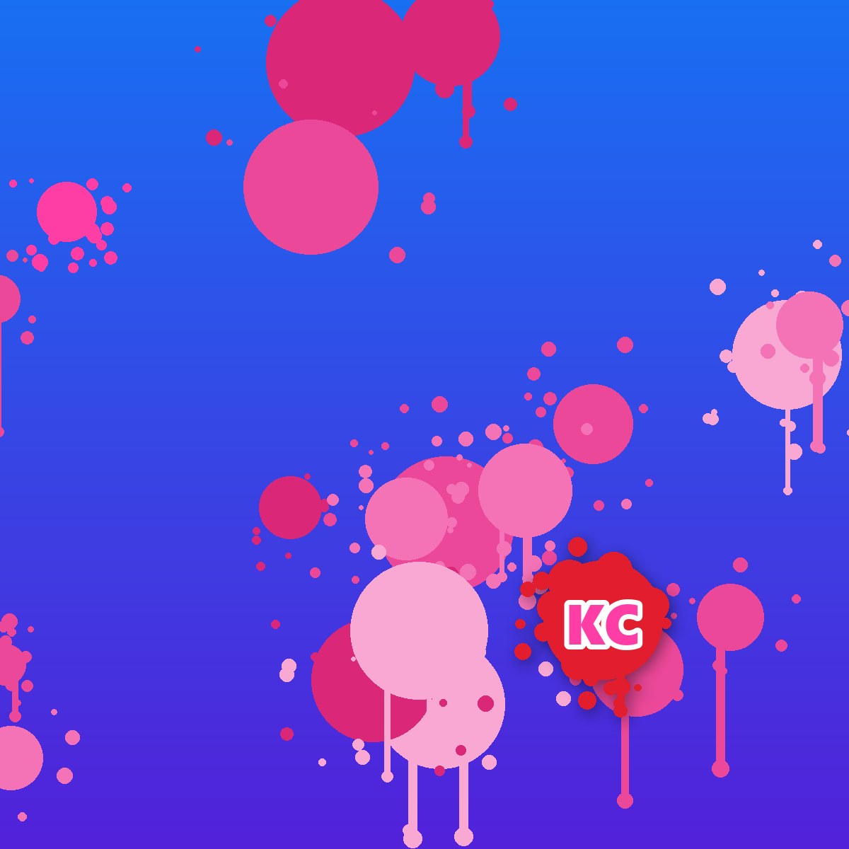 Sky Indigo paint splatter sticker – round street art sticker