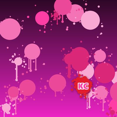Round pink paint splatter sticker – Dark Purple gradient