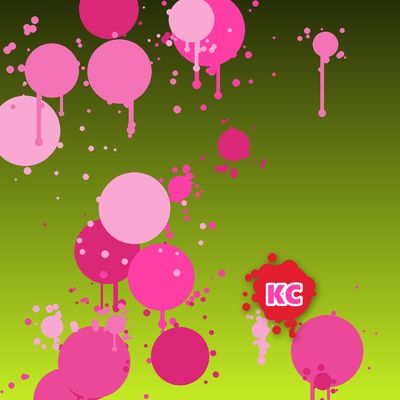 Round pink paint splatter sticker – Dark Yellow gradient