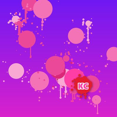 Round pink paint splatter sticker – Indigo Purple gradient