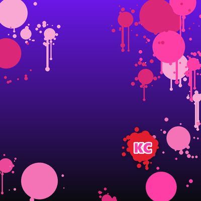 Round pink paint splatter sticker – Indigo To Black gradient
