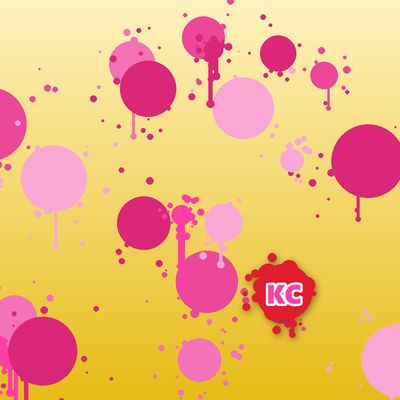 Round pink paint splatter sticker – Light Gold gradient