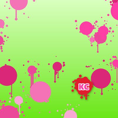 Round pink paint splatter sticker – Light Lime gradient