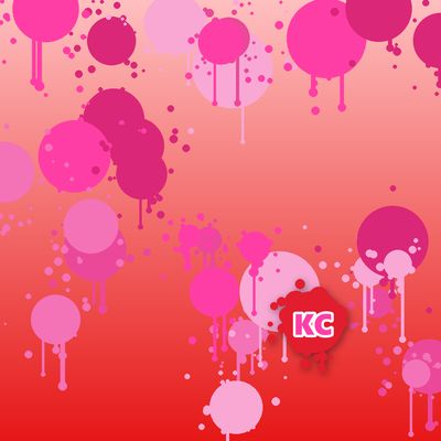 Round pink paint splatter sticker – Light Red gradient