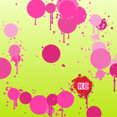 Round pink paint splatter sticker – Light Yellow gradient
