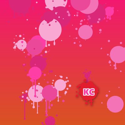 Round pink paint splatter sticker – Magenta Red gradient