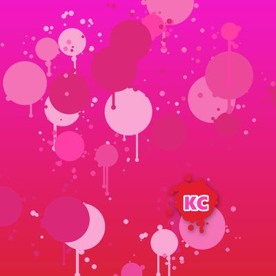Round pink paint splatter sticker – Purple Red gradient