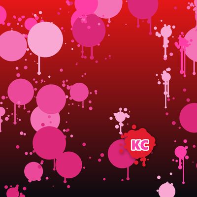 Round pink paint splatter sticker – Red To Black gradient
