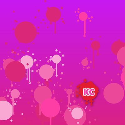 Round pink paint splatter sticker – Violet Magenta gradient