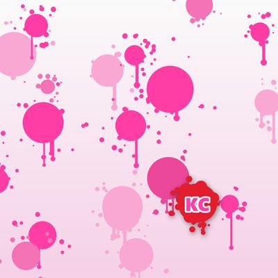 Round pink paint splatter sticker – White Blush gradient