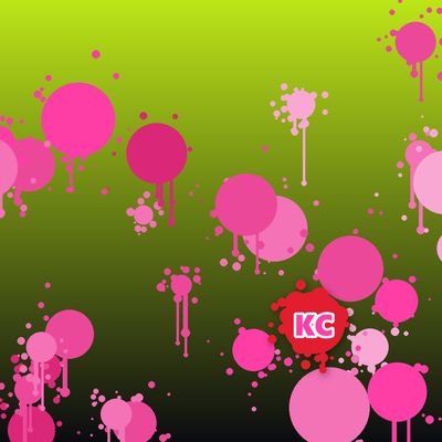 Round pink paint splatter sticker – Yellow To Black gradient