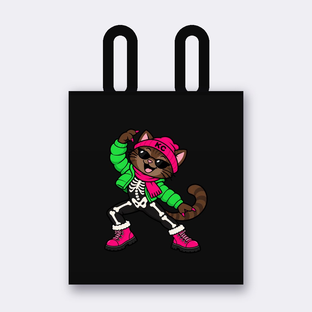 SinDee the skeleton tote bag – black