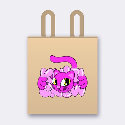 Hot Pink Bubble Cat tote bag – Oyster