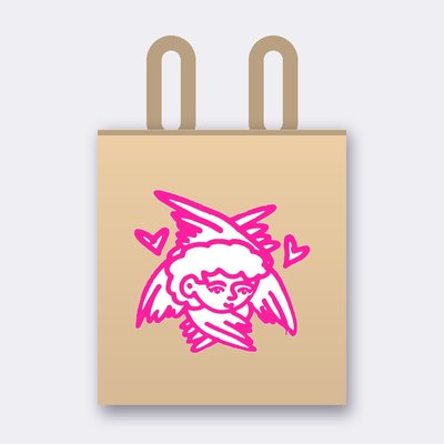 Pink Angel with Hearts tote bag – Oyster