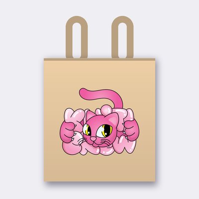 Pink Bubble Cat tote bag – Oyster