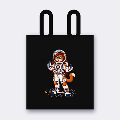 Tote bag PoshX l'astronaute – Noir